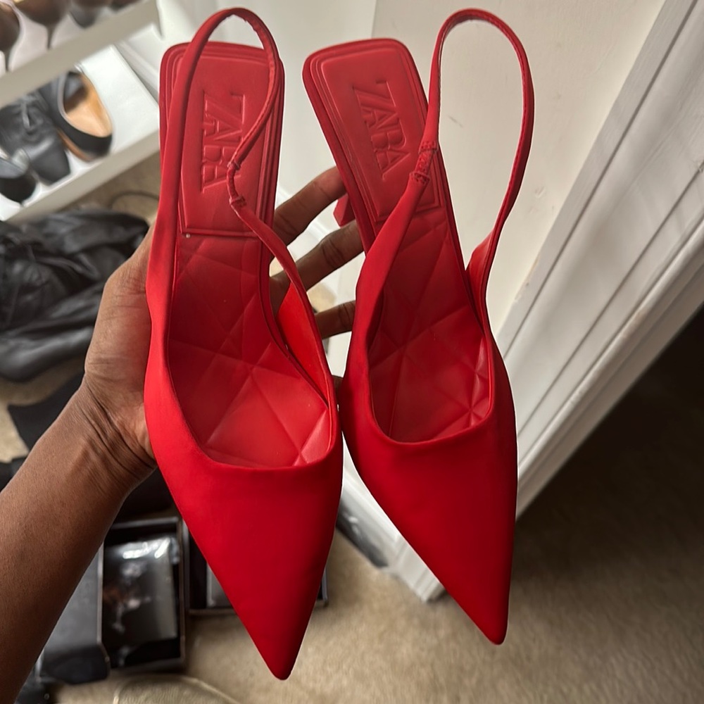 Zara Red Mules